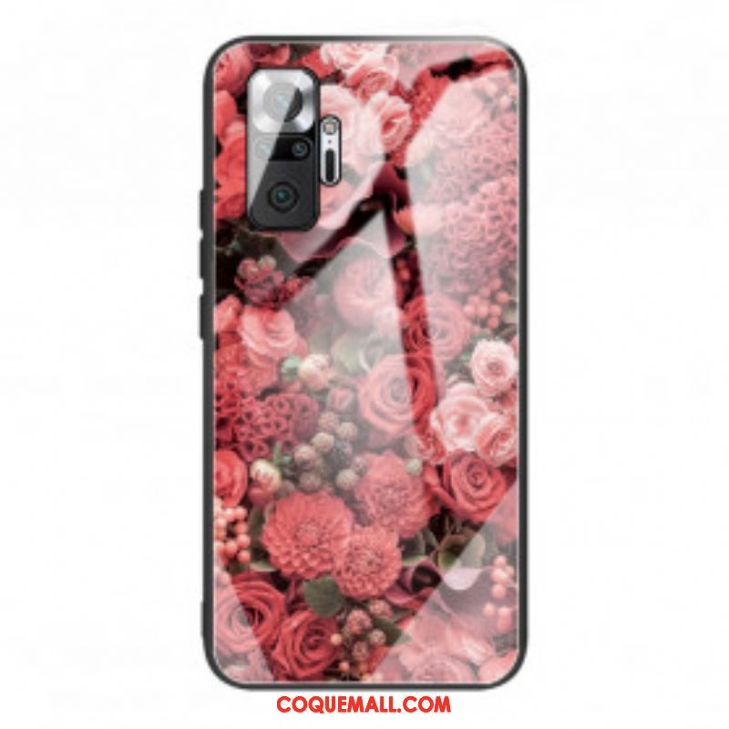 Coque Xiaomi Redmi Note 10 Pro Verre trempé Fleurs Roses