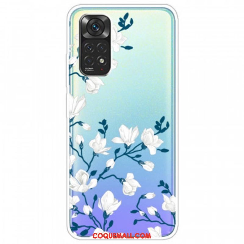 Coque Xiaomi Redmi Note 11 / 11s Fleurs Blanches