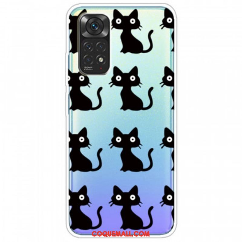 Coque Xiaomi Redmi Note 11 / 11s Multiples Chats Noirs