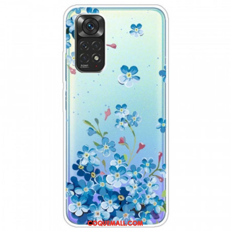 Coque Xiaomi Redmi Note 11 Pro /  Note 11 Pro 5G Bouquet de Fleurs Bleues