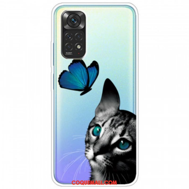 Coque Xiaomi Redmi Note 11 Pro /  Note 11 Pro 5G Chat et Papillon