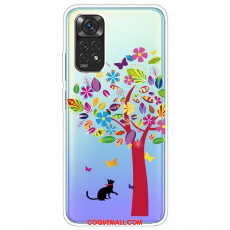 Coque Xiaomi Redmi Note 11 Pro /  Note 11 Pro 5G Chat sous l'Arbre Coloré