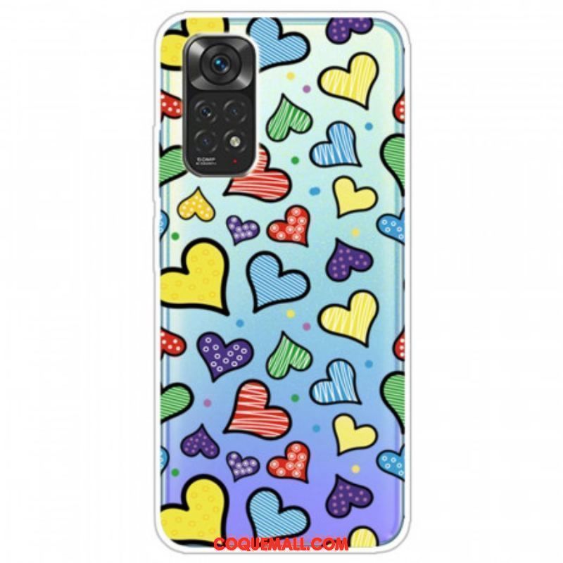 Coque Xiaomi Redmi Note 11 Pro / Note 11 Pro 5G Coeurs Multicolores