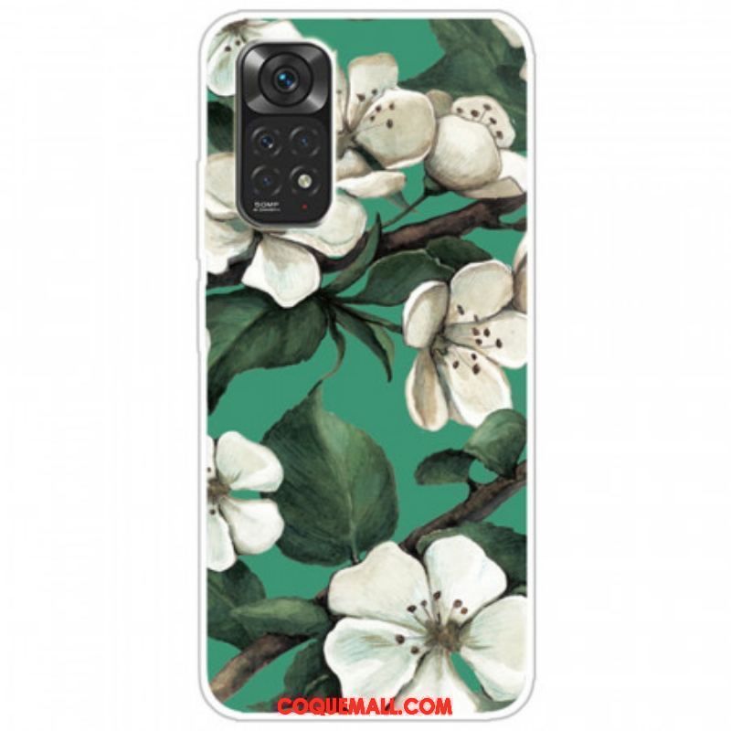 Coque Xiaomi Redmi Note 11 Pro / Note 11 Pro 5G Fleurs Blanches