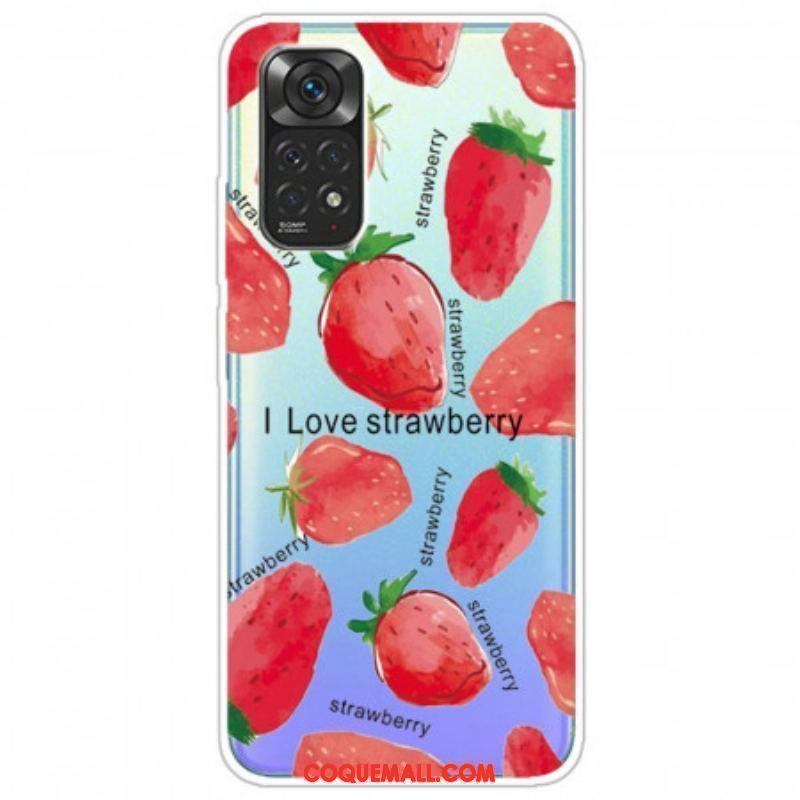Coque Xiaomi Redmi Note 11 Pro / Note 11 Pro 5G Fraises / i Love Strawberry