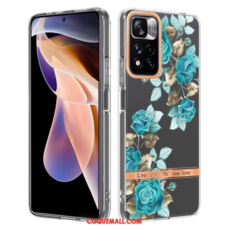 Coque Xiaomi Redmi Note 11 Pro Plus 5G Transparente Florale