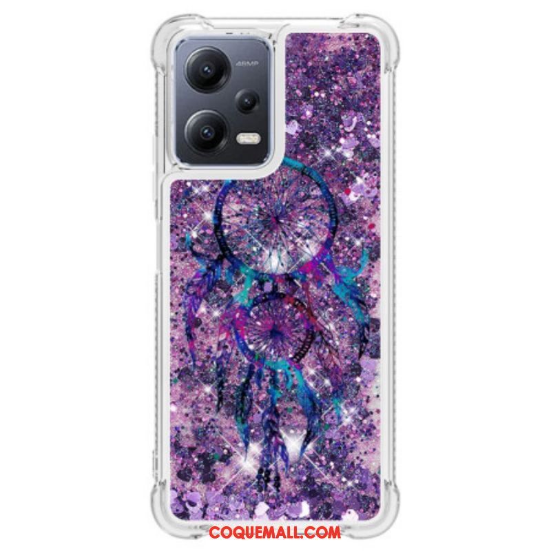 Coque Xiaomi Redmi Note 12/Poco X5 5G Paillettes Attrape Rêves