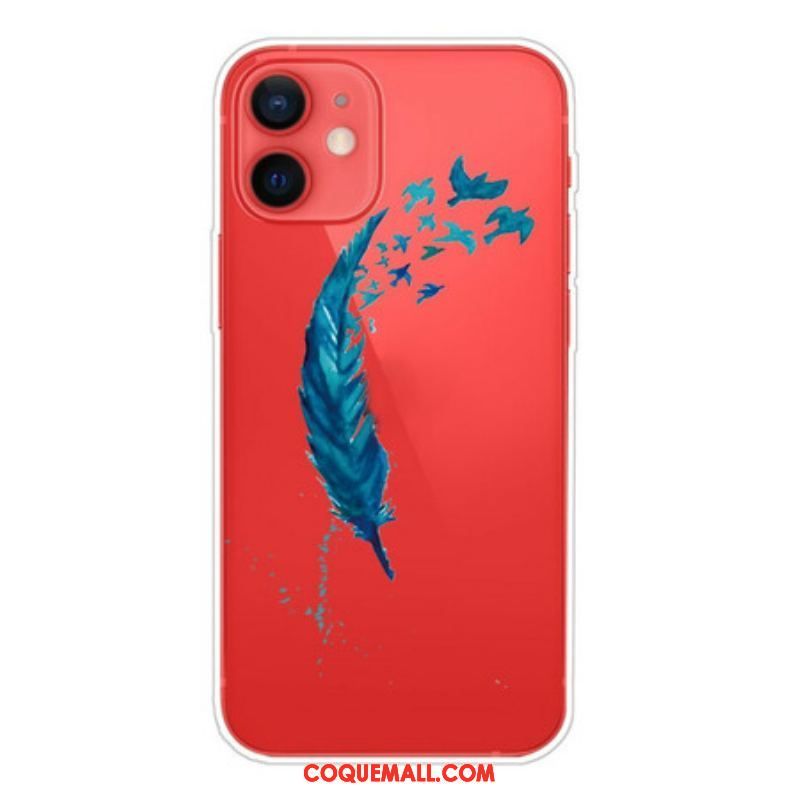 Coque iPhone 13 Mini Belle Plume Bleue