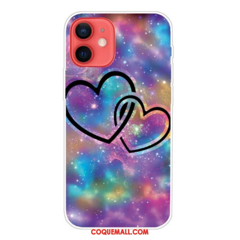 Coque iPhone 13 Mini Coeurs Enchaînés