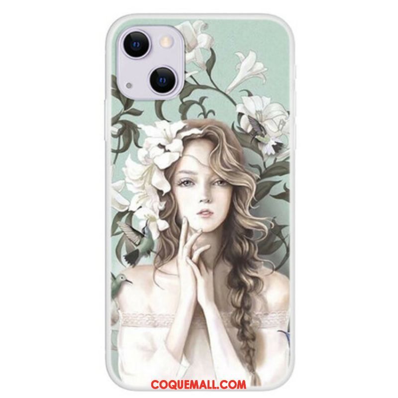 Coque iPhone 13 Mini La Femme à Fleurs