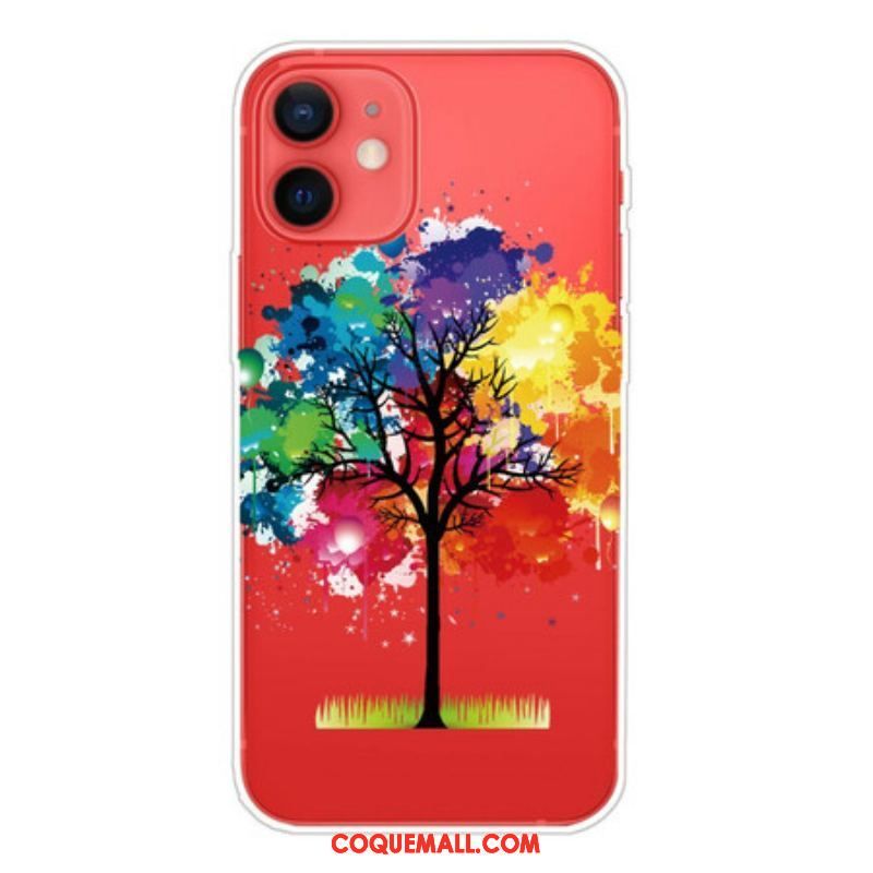 Coque iPhone 13 Mini Transparente Arbre Aquarelle