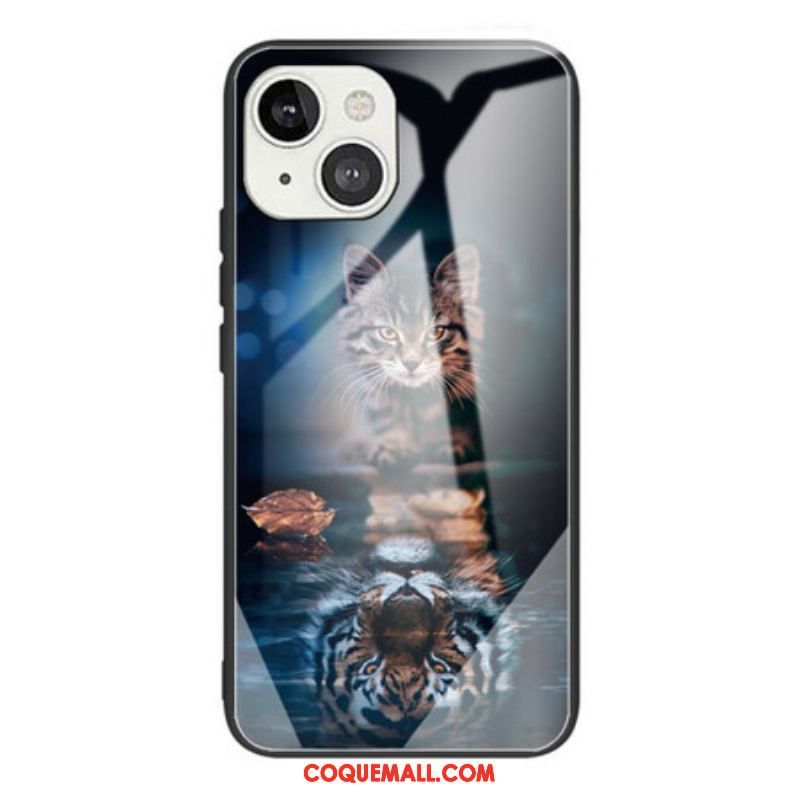 Coque iPhone 13 Mini Verre Trempé Mon Tigre