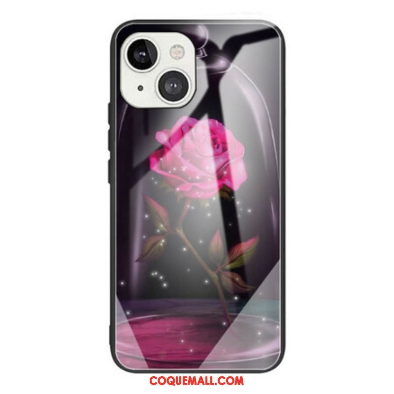 Coque iPhone 13 Mini Verre Trempé Rose Magique