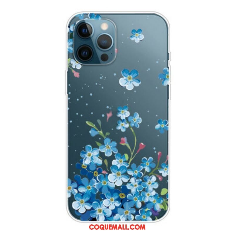 Coque iPhone 13 Pro Max Bouquet de Fleurs Bleues