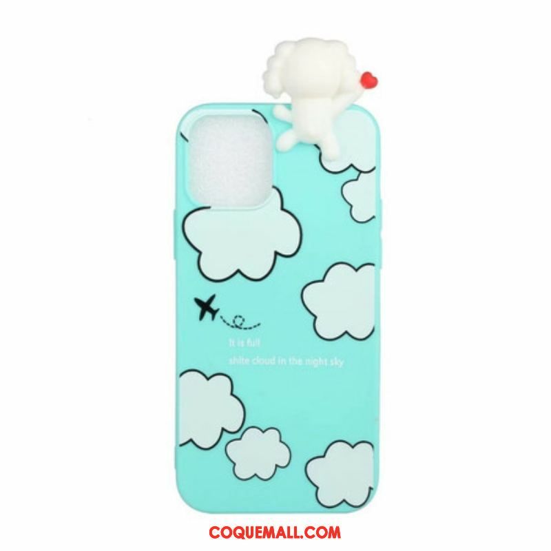 Coque iPhone 13 Pro Max Chien dans les Nuages 3D