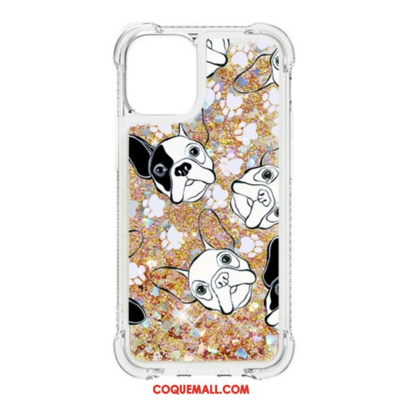 Coque iPhone 13 Pro Mr Chien Paillettes