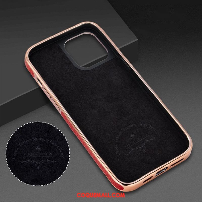 Coque iPhone 14 Plus Effet Cuir Litchi VIETAO