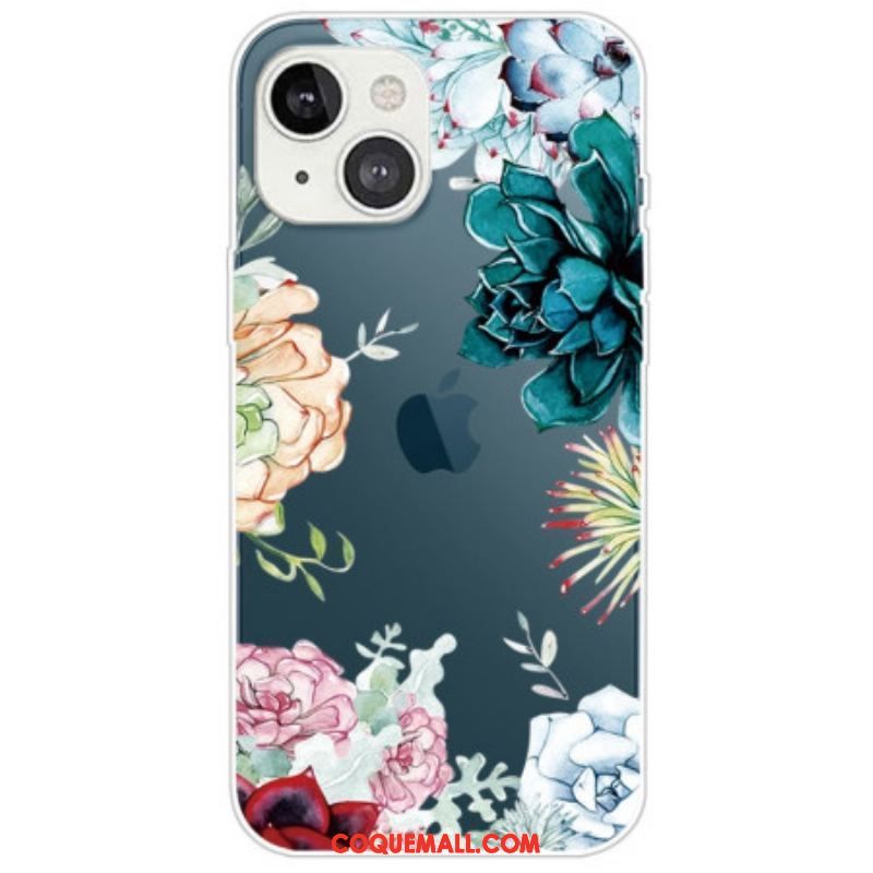 Coque iPhone 14 Plus Fleurs Aquarelle