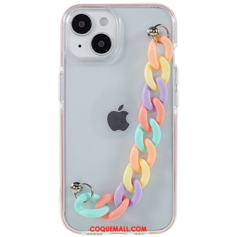 Coque iPhone 14 Plus Silicone Bracelet Perles