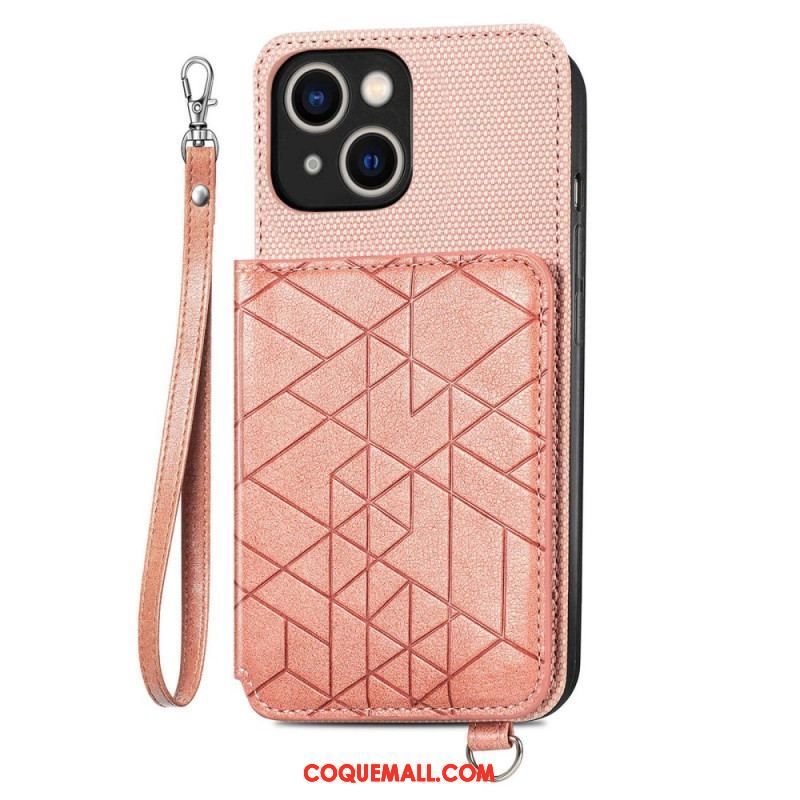 Coque iPhone 14 Plus Simili Cuir Pochette Porte-Cartes