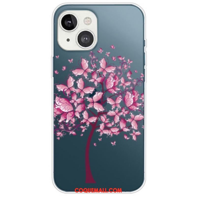 Coque iPhone 14 Plus Transparente Arbre à Papillons