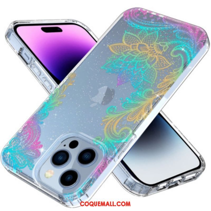 Coque iPhone 14 Pro Max Transparente Fleurs