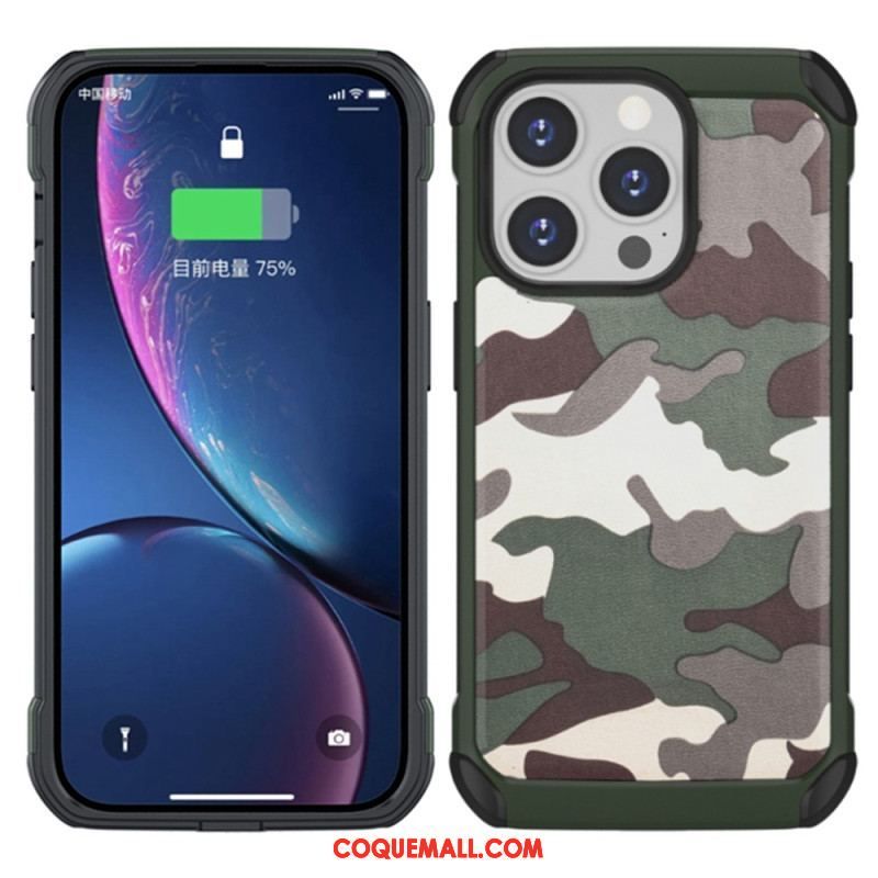 Coque iPhone 14 Pro Renforcée Camouflage