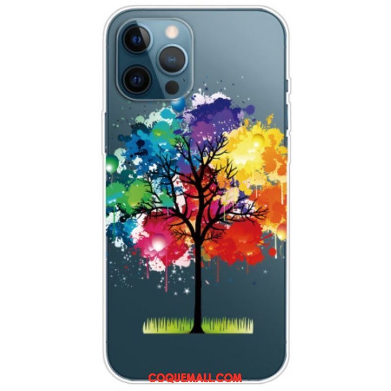 Coque iPhone 14 Pro Transparente Arbre Aquarelle