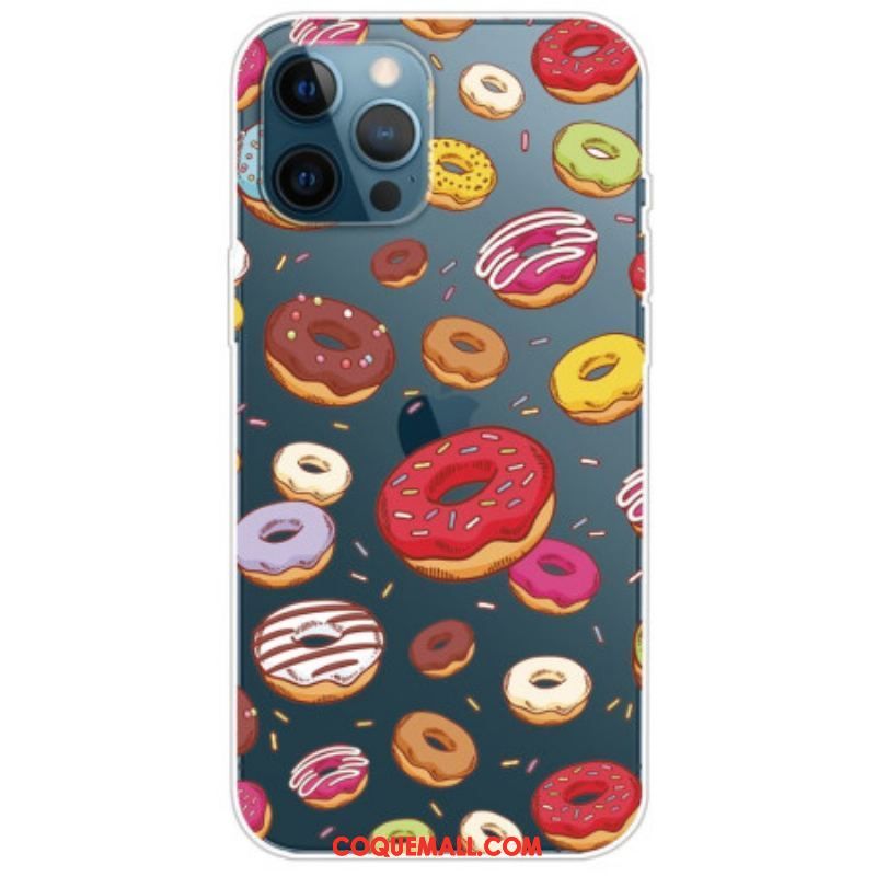 Coque iPhone 14 Pro Transparente Donuts