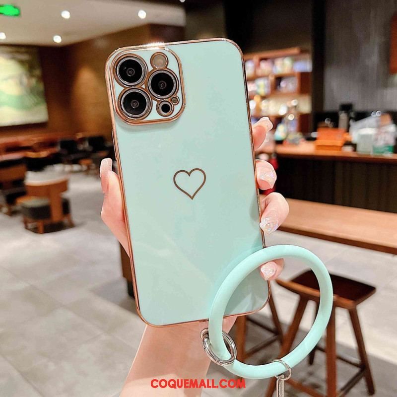 Coque iPhone 14 Pro avec Anneau Coeur