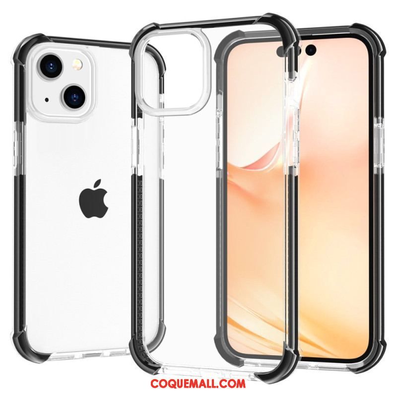 Coque iPhone 14 Transparente Rebords Colorés