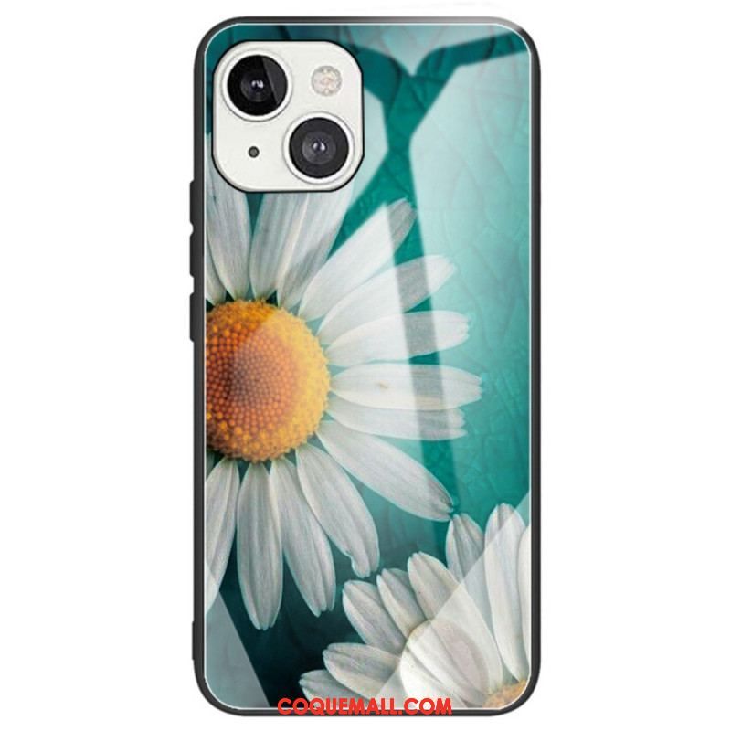 Coque iPhone 14 Verre Trempé Fleurs