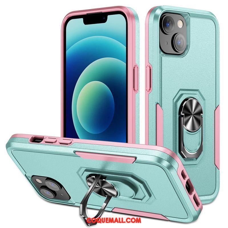 Coque iPhone 15 Anneau-Support Bicolore