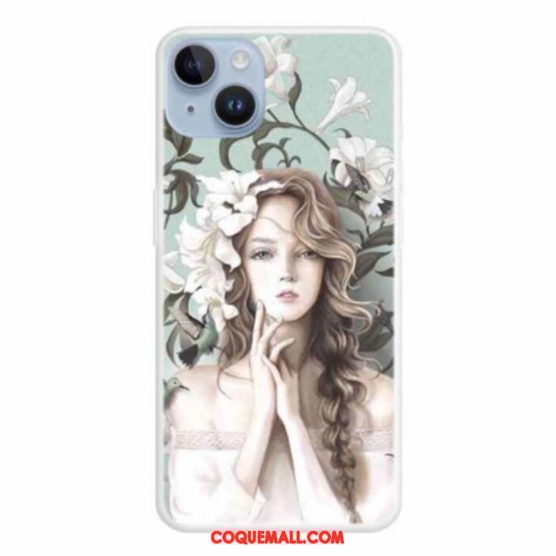 Coque iPhone 15 Plus Jolie Jeune Fille