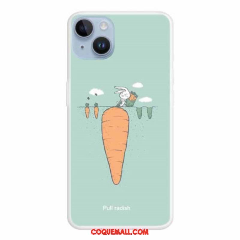 Coque iPhone 15 Plus Lapin au Jardin