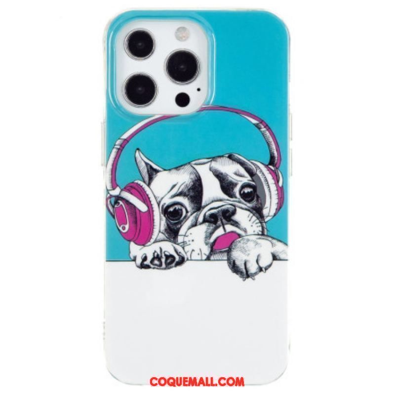 Coque iPhone 15 Pro Max Fluorescente Chien