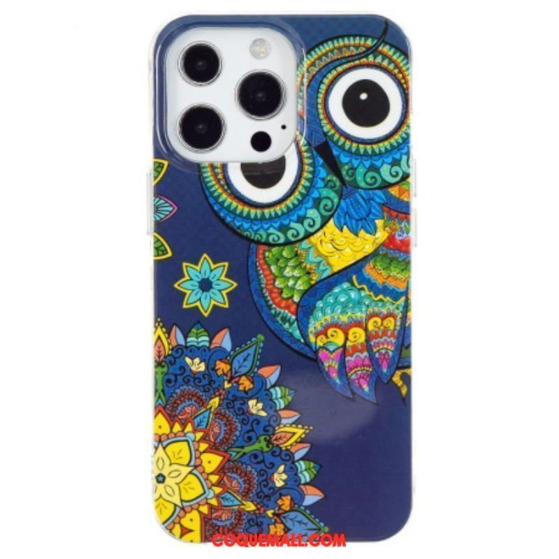 Coque iPhone 15 Pro Max Fluorescente Hibou