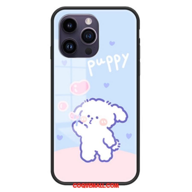 Coque iPhone 15 Pro Max Verre Trempé Bubble Dog