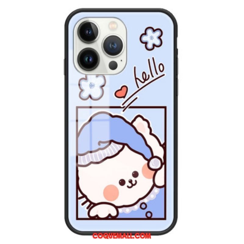 Coque iPhone 15 Pro Verre Trempé Blue Cat