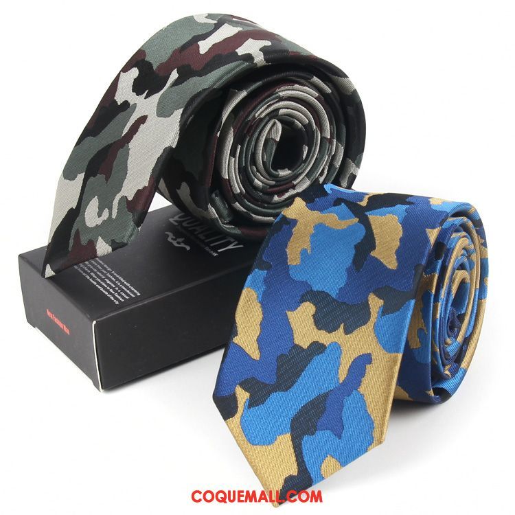 Cravate Homme Bleu Carrière Personnalité, Cravate Camouflage Vêtements De Cérémonie