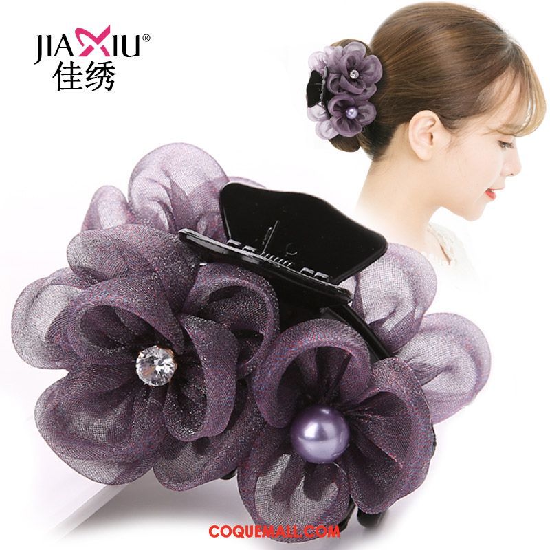 Fleur De Tête Femme Couvre-chefs Tissu Clip Supérieur Fleur, Fleur De Tête Poignées Grand