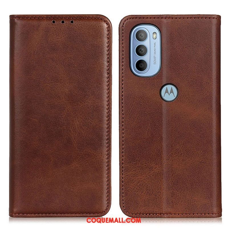 Flip Cover Moto G41 / G31 Cuir Litchi Fendu