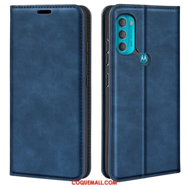 Flip Cover Moto G71 5G Effet Cuir Douceur Soie