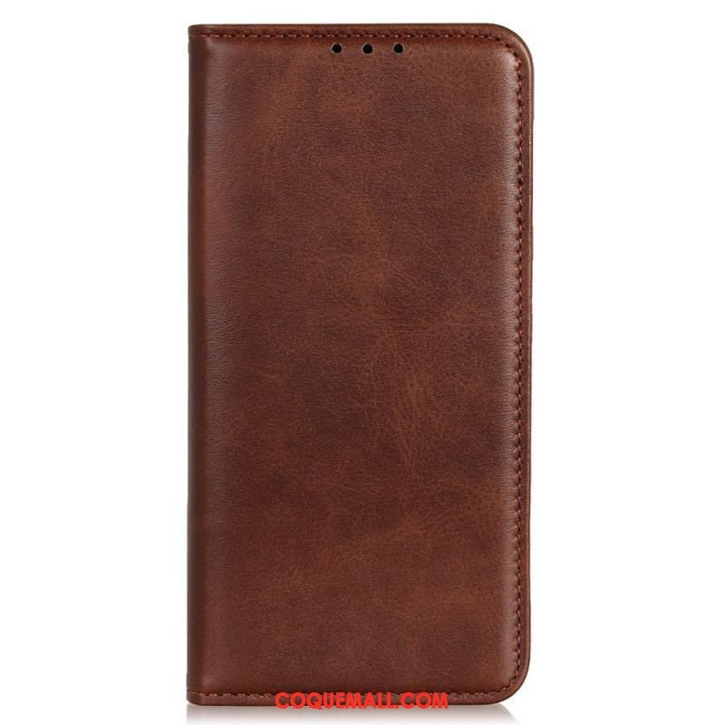 Flip Cover Moto G73 5G Cuir Fendu Élégance