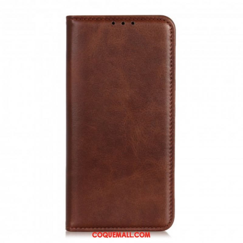 Flip Cover Motorola G60s Cuir Fendu Mat