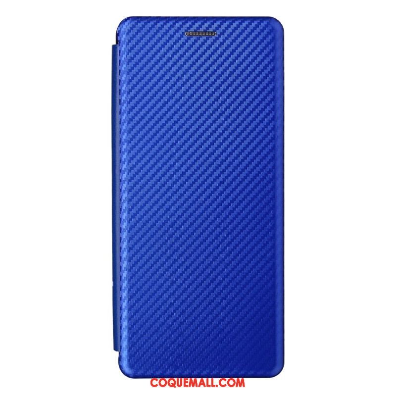 Flip Cover Oppo Reno 6 Pro 5G Fibre de Carbone et Sangle