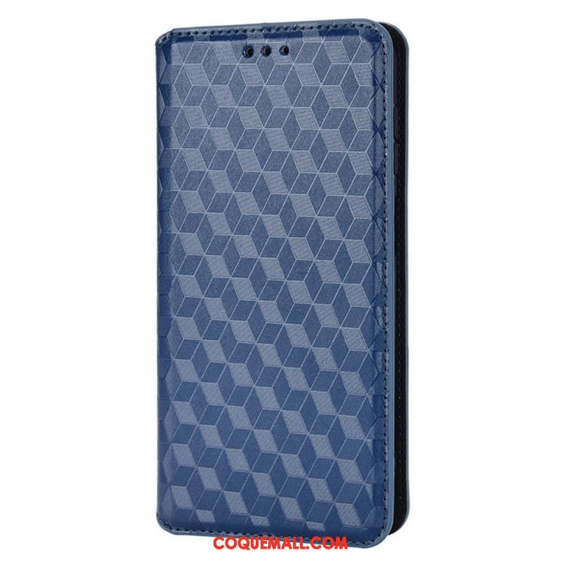 Flip Cover Samsung Galaxy M23 Effet Cuir Cubes 3D