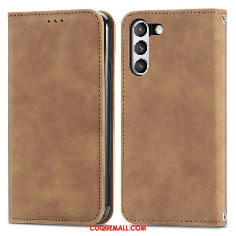 Flip Cover Samsung Galaxy S21 FE Simili Cuir Vintage