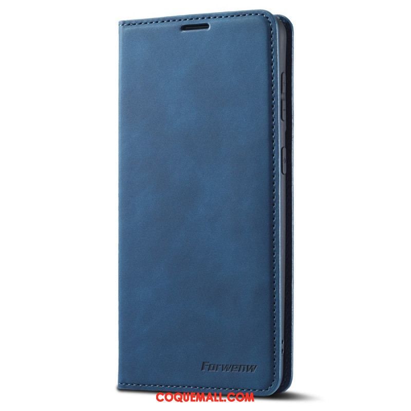 Flip Cover Samsung Galaxy S22 5G Effet Cuir FORWENW