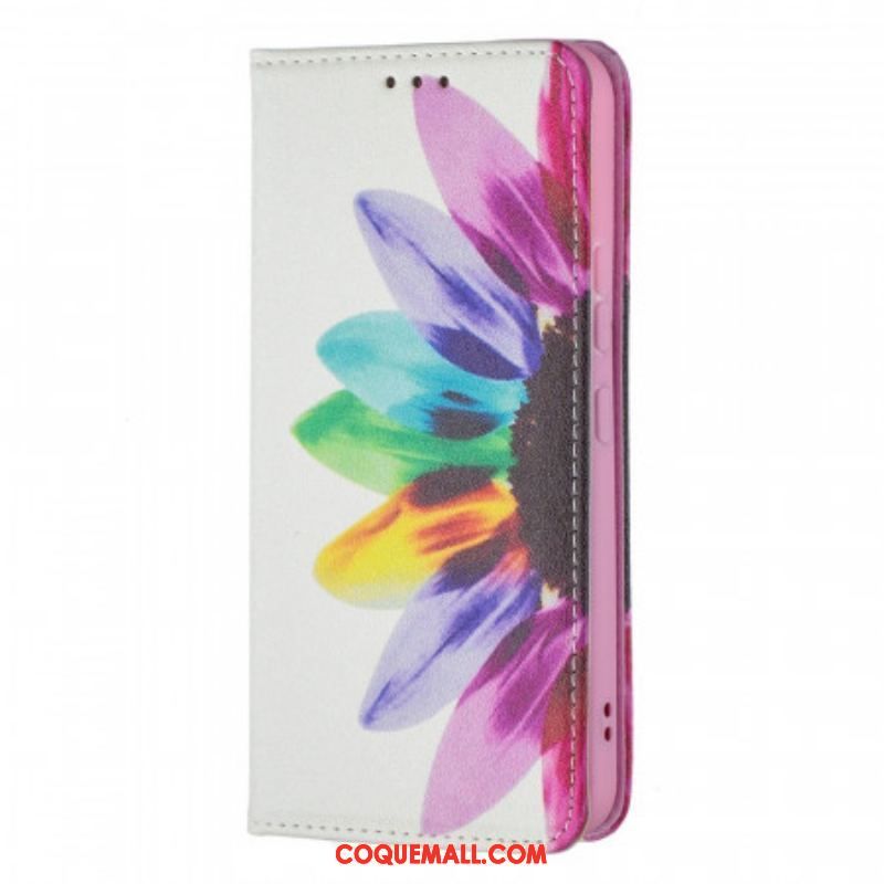 Flip Cover Samsung Galaxy S22 5G Fleur Aquarelle